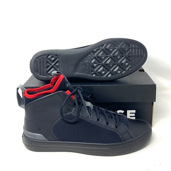 Converse Ultra Future Sport Mid Top Black Red Leather Mesh Shoes Women's A01426C - Picture 4 of 9